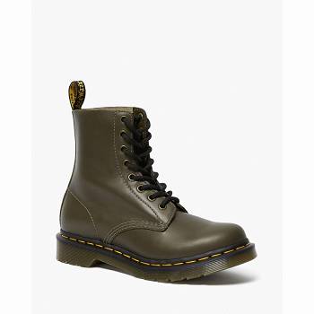 Dr Martens 1460 Pascal Wanama Kožené - Olivovo Zelene Cizmy Damske, DR0209